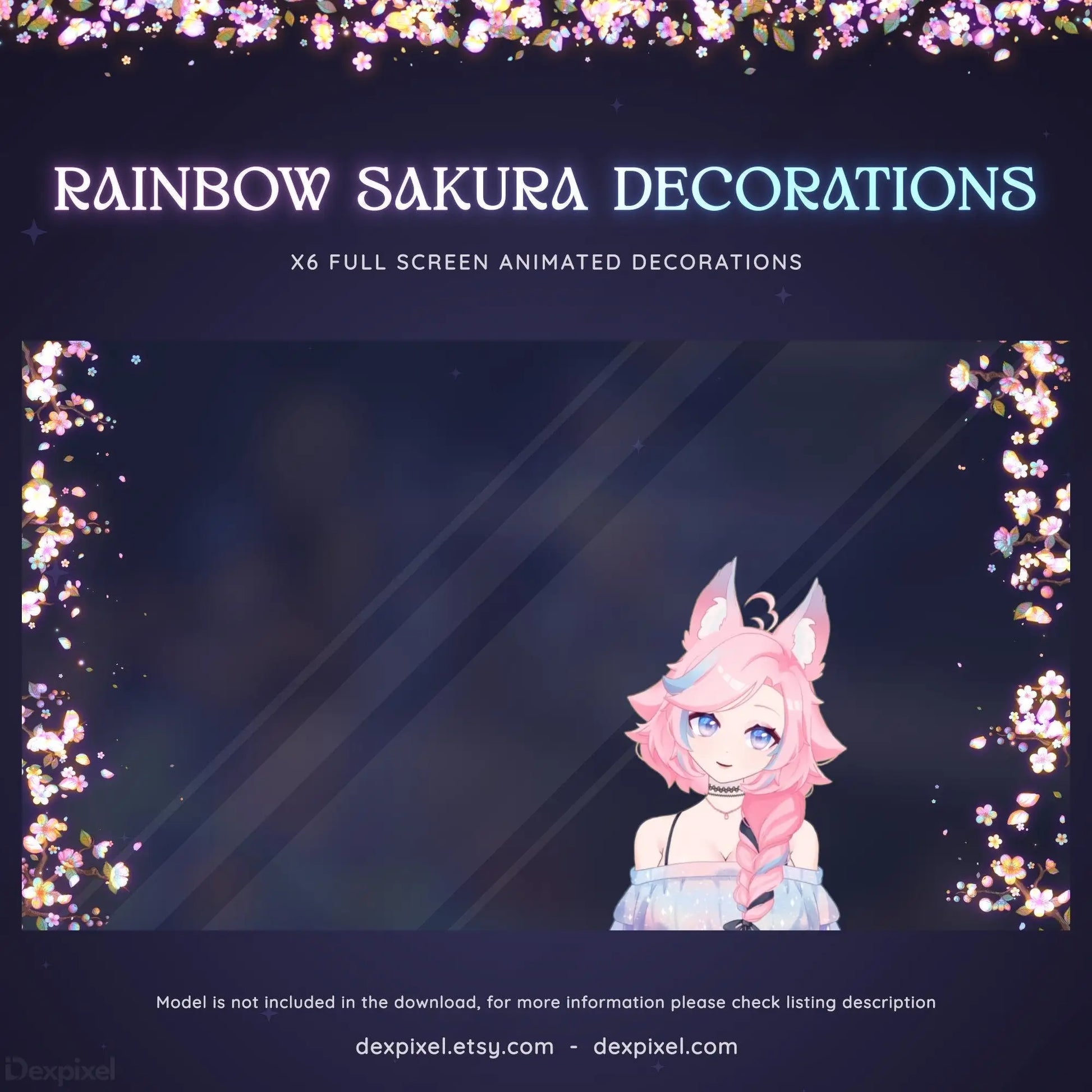 animated cherry blossom elements for streaming