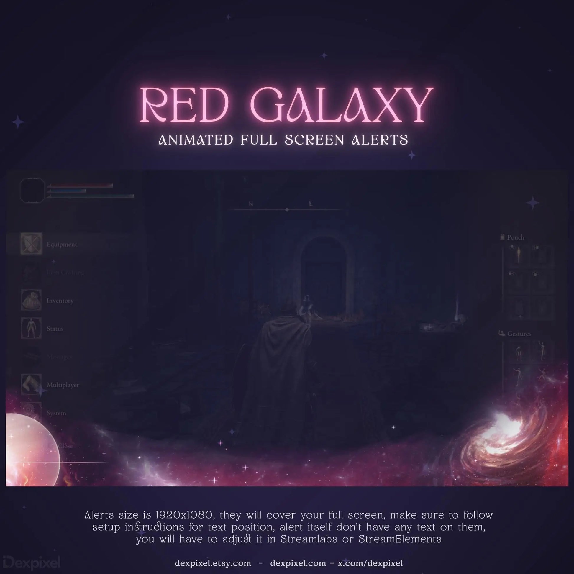 Red Galaxy Cosmic Space Stream Alert for Twitch, VTuber, and YouTube