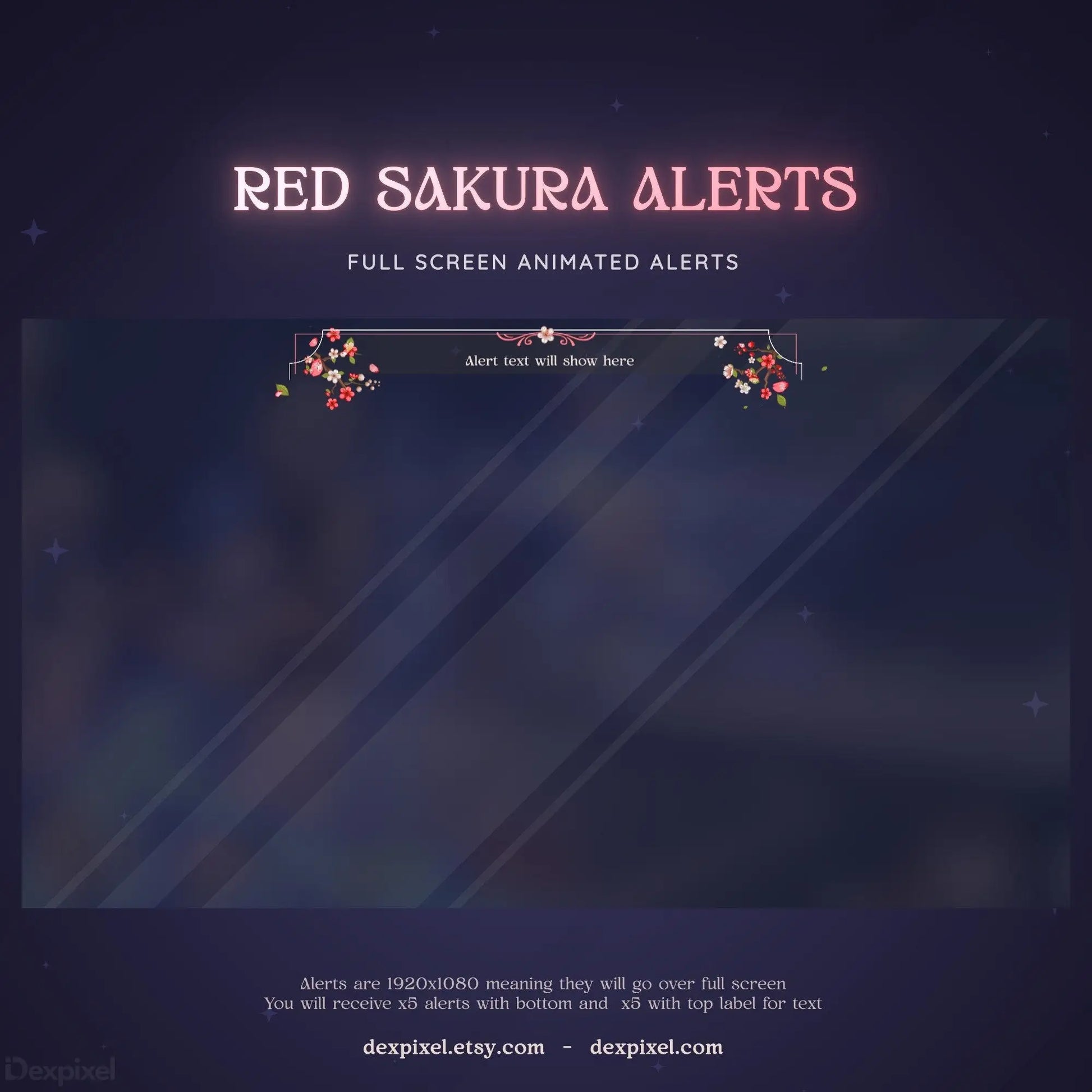 red white cherry blossom stream alerts vtuber