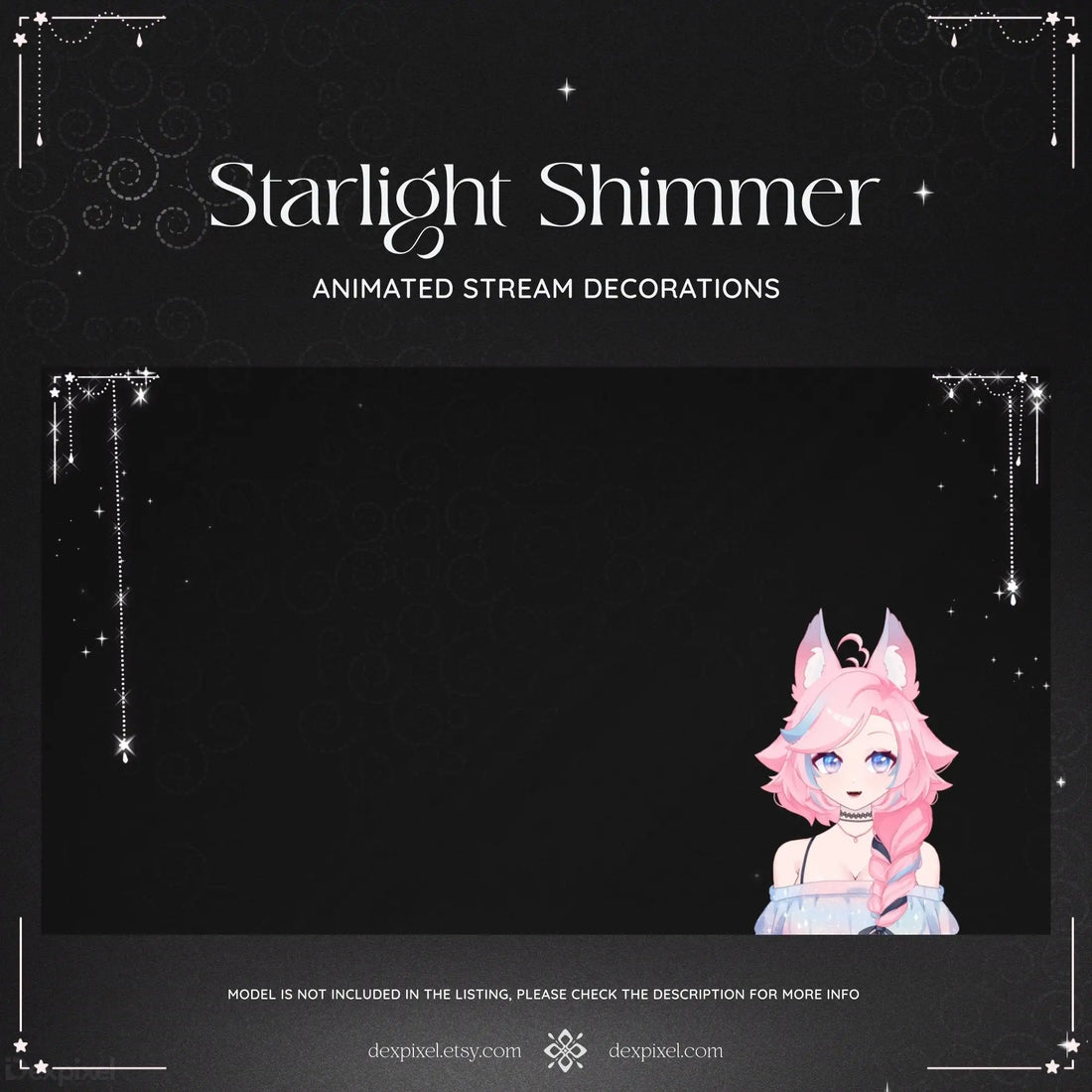 white starlight shimmer stream decoration
