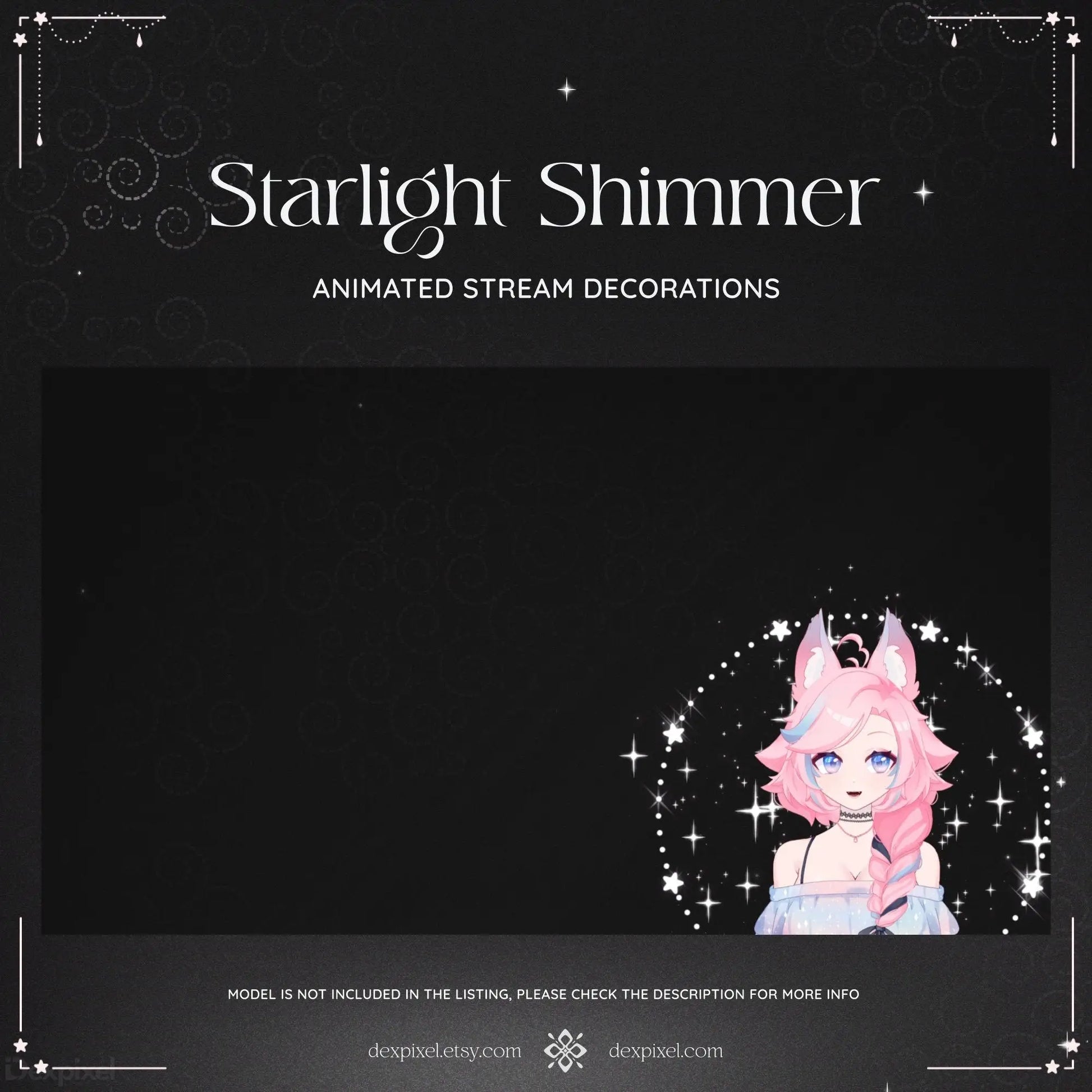 transparent background animated star decorations