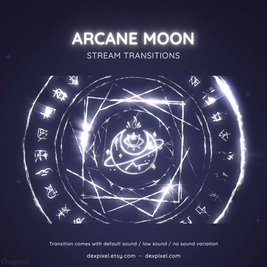 Glowing mystical circular design with arcane symbols and geometric patterns arranged around a central planetary motif.