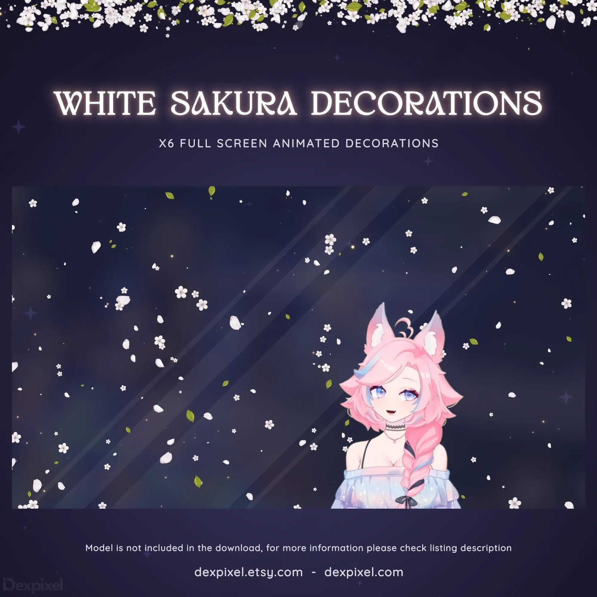 floral vtuber animated decor stream pack