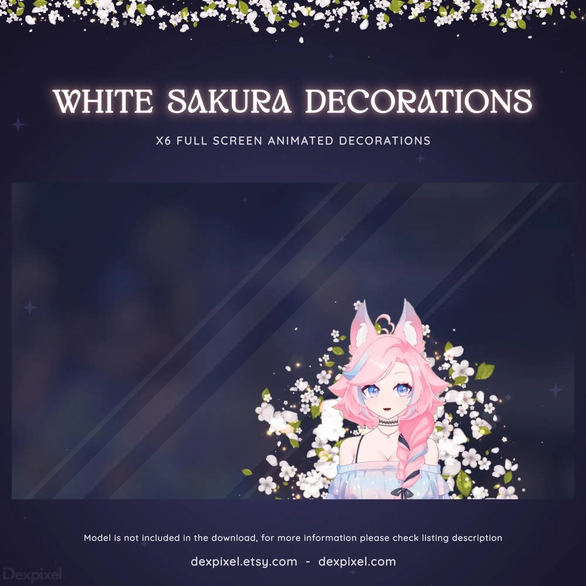 vtuber cherry blossom animated decorations
