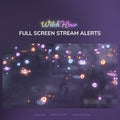 Promotional graphic for 'Witch Hour' full screen stream alerts with colorful graphics on a dark background.