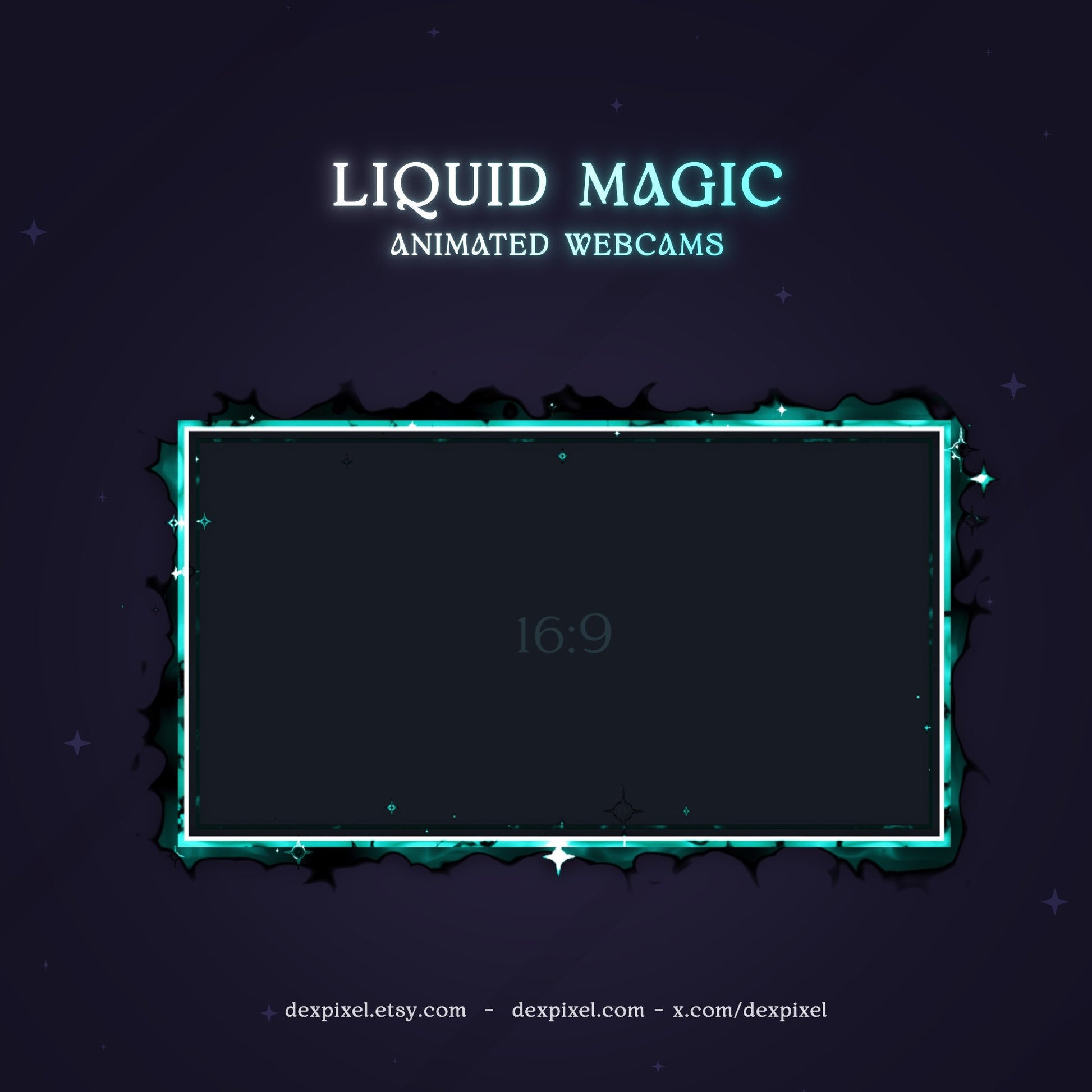 16 9 animated liquid magic webcam overlay
