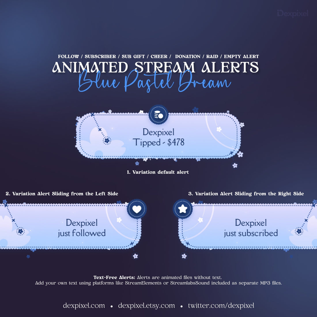 Twitch Stream Floral Celestial Animated Alerts