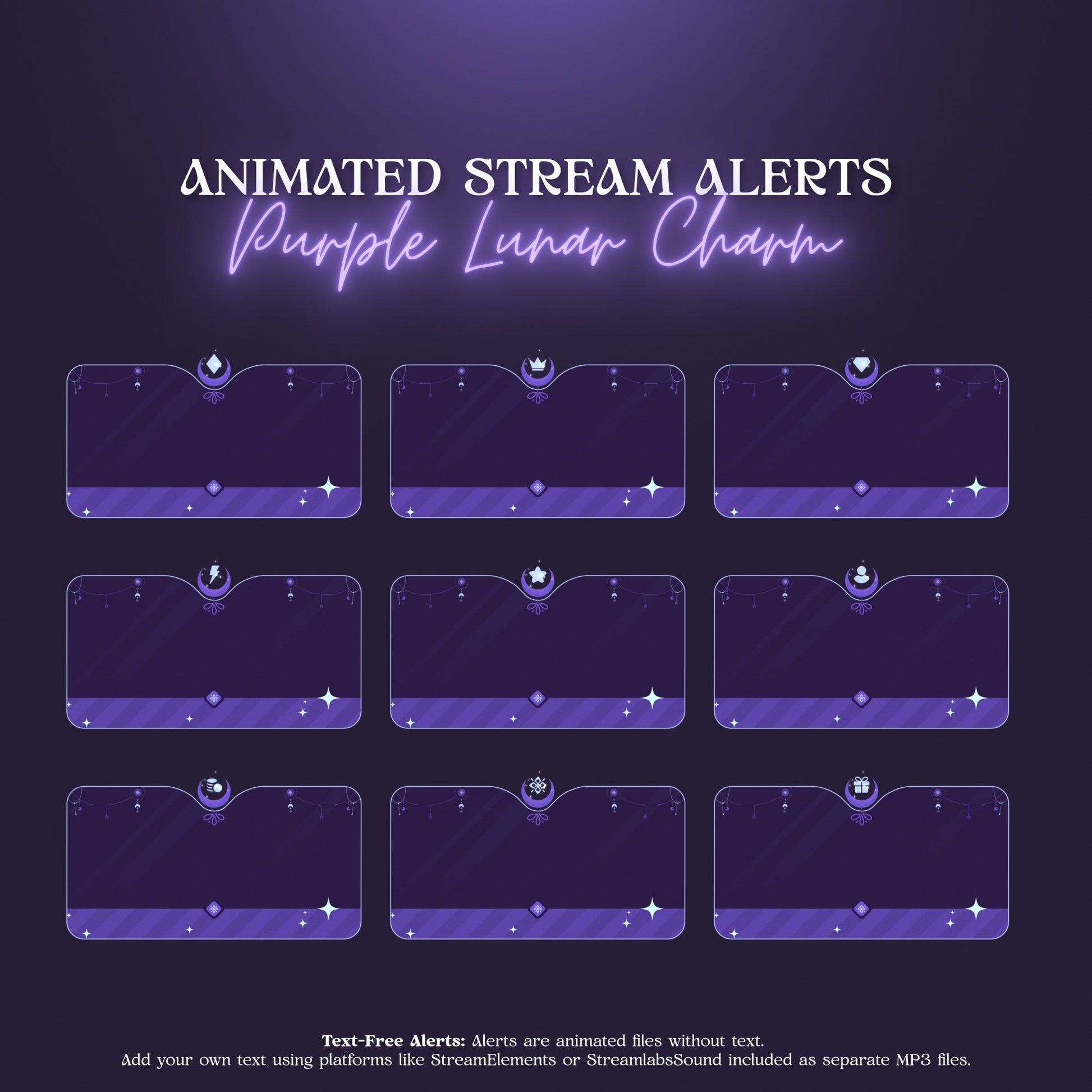 purple blue lunar charm celestial stream alerts