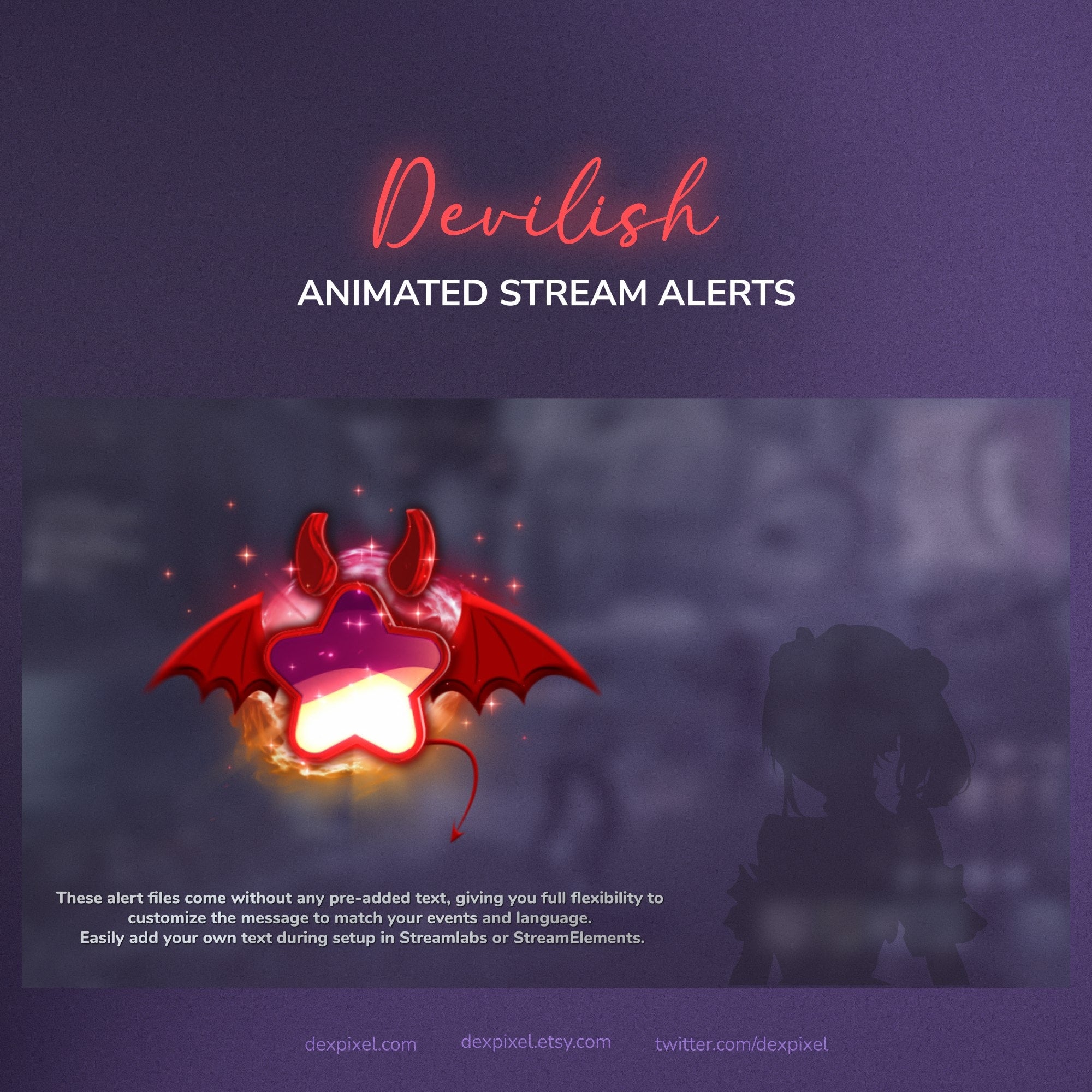 Devilish - Animated Stream Alerts | OBS Twitch VTuber