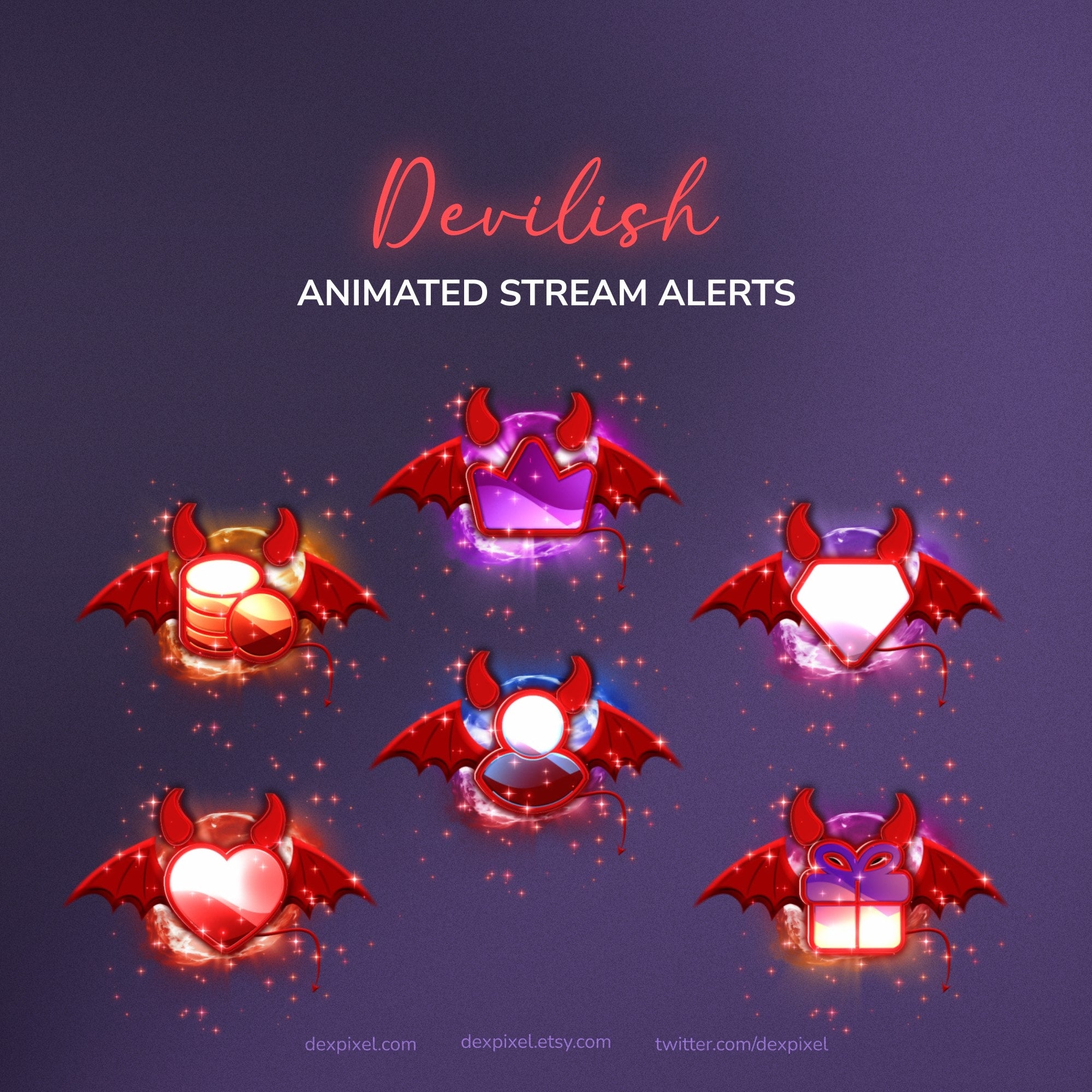 Devilish - Animated Stream Alerts | OBS Twitch VTuber
