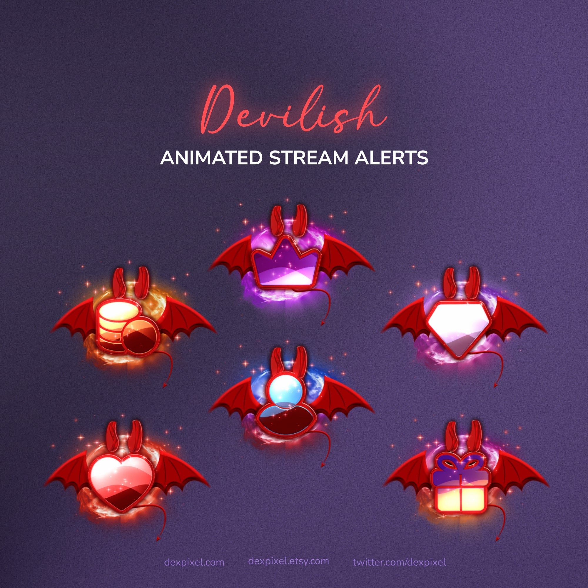 Devilish - Animated Stream Alerts | OBS Twitch VTuber