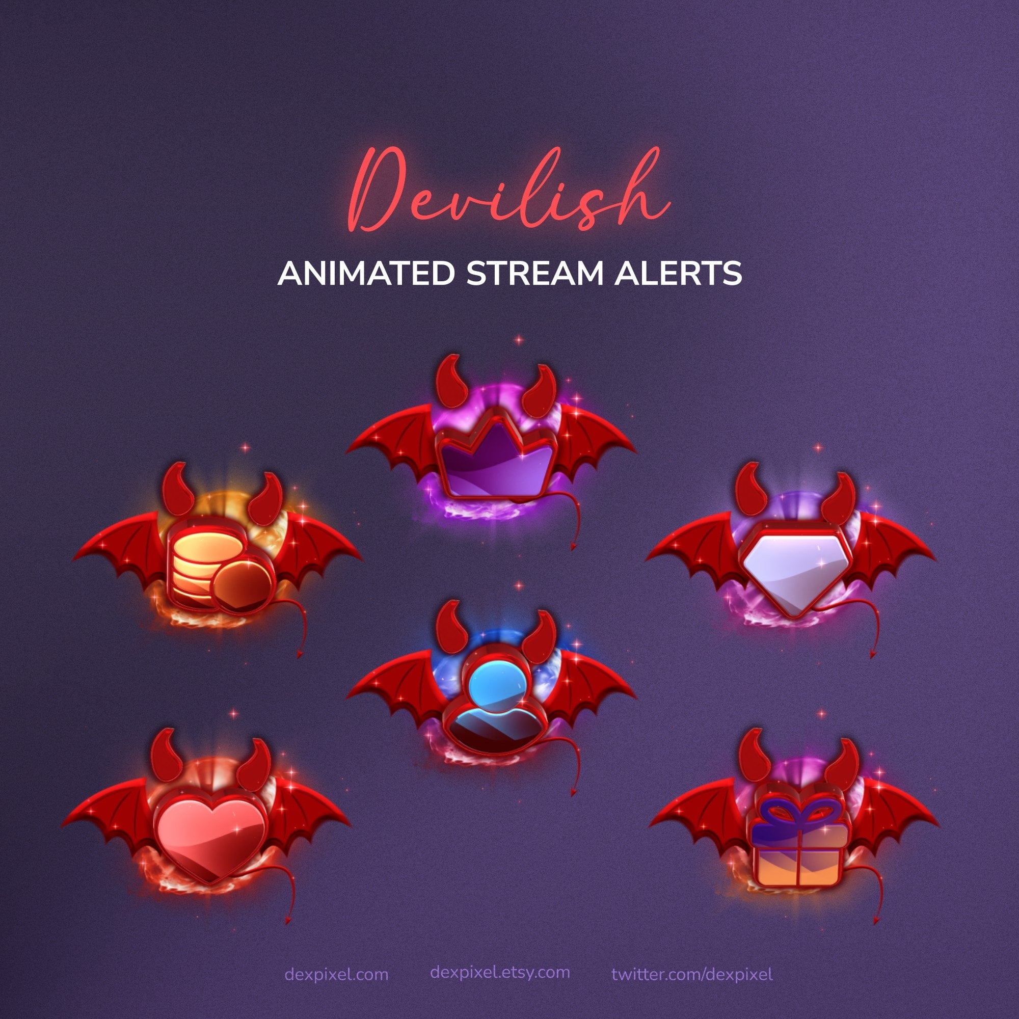 Devilish - Animated Stream Alerts | OBS Twitch VTuber