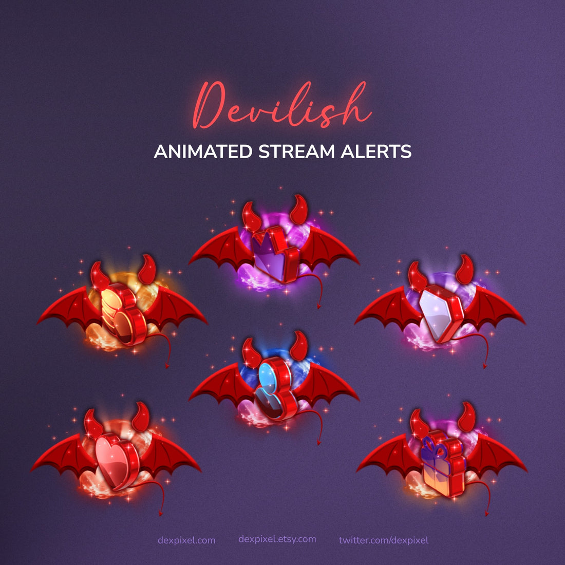 Devilish - Animated Stream Alerts | OBS Twitch VTuber