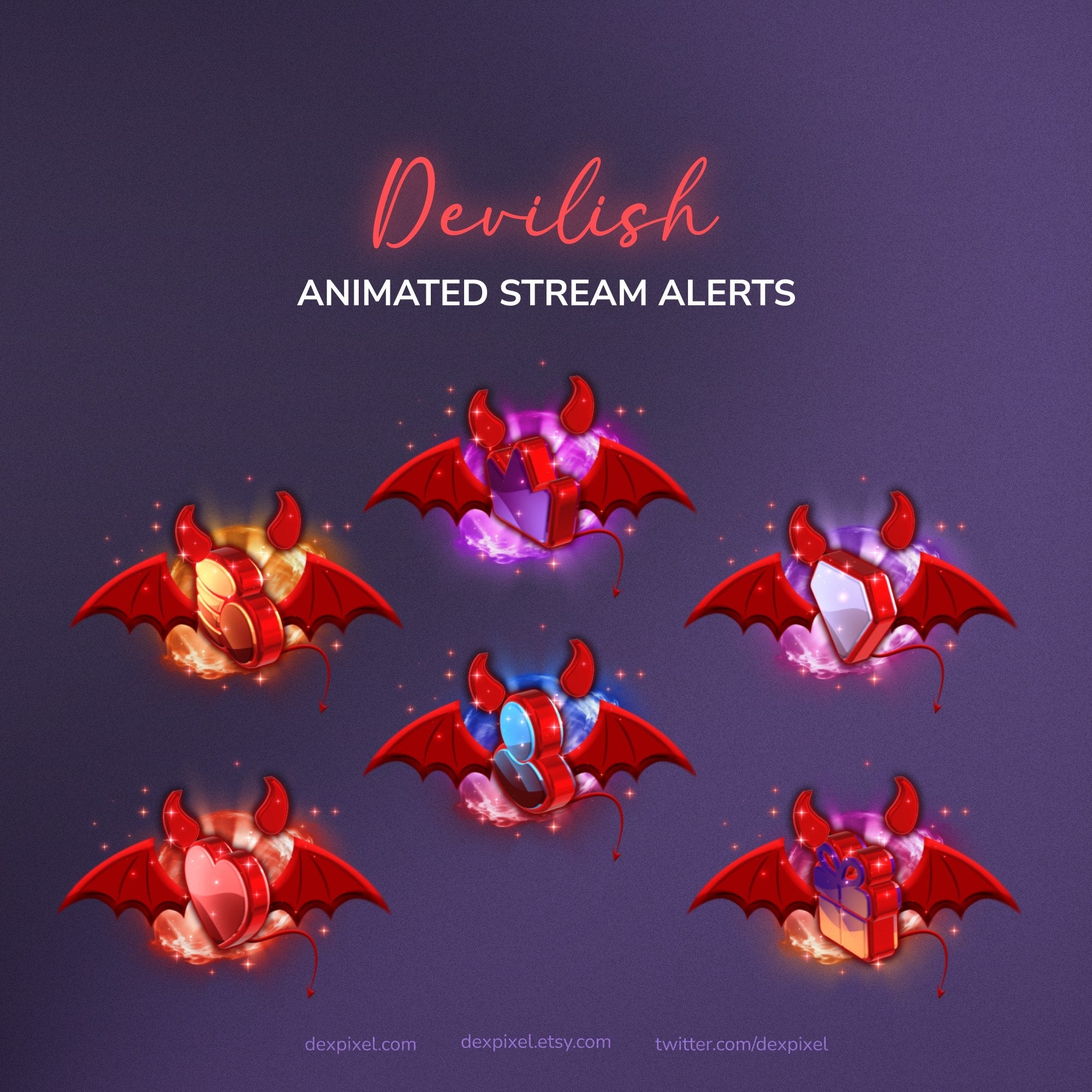Devilish - Animated Stream Alerts | OBS Twitch VTuber
