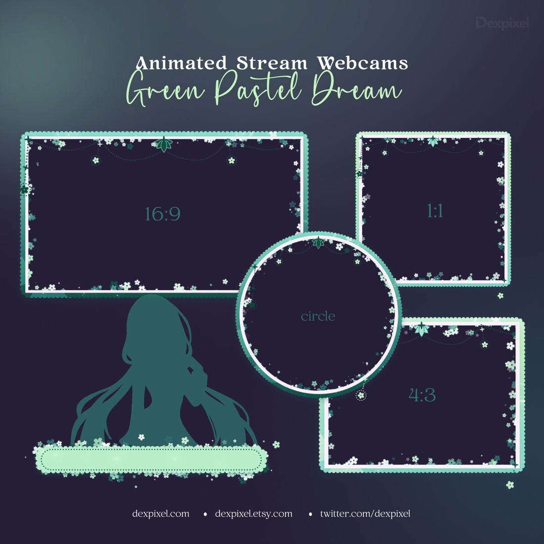 Pastel webcam frame for OBS Studio facecam setup