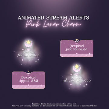 Celestial Moon Twitch Stream Alerts | Lunar Charm Pack