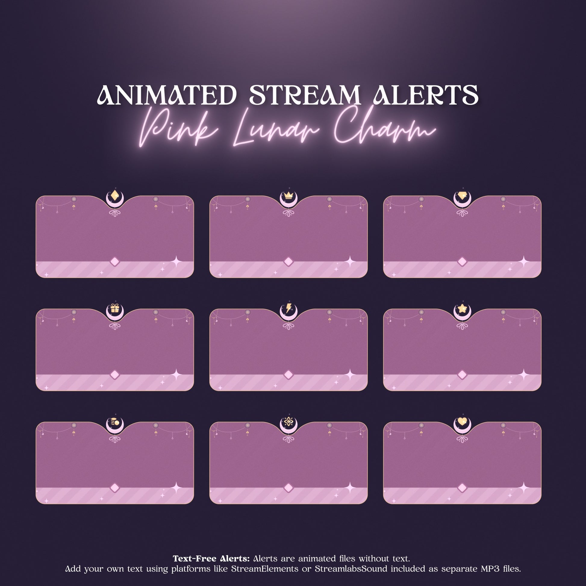  Celestial Pink Stream Alerts | Stunning Twitch & VTuber Pack