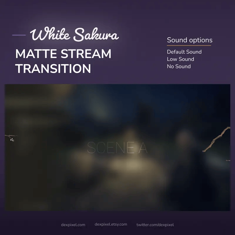 Matte stream transition with sound options.