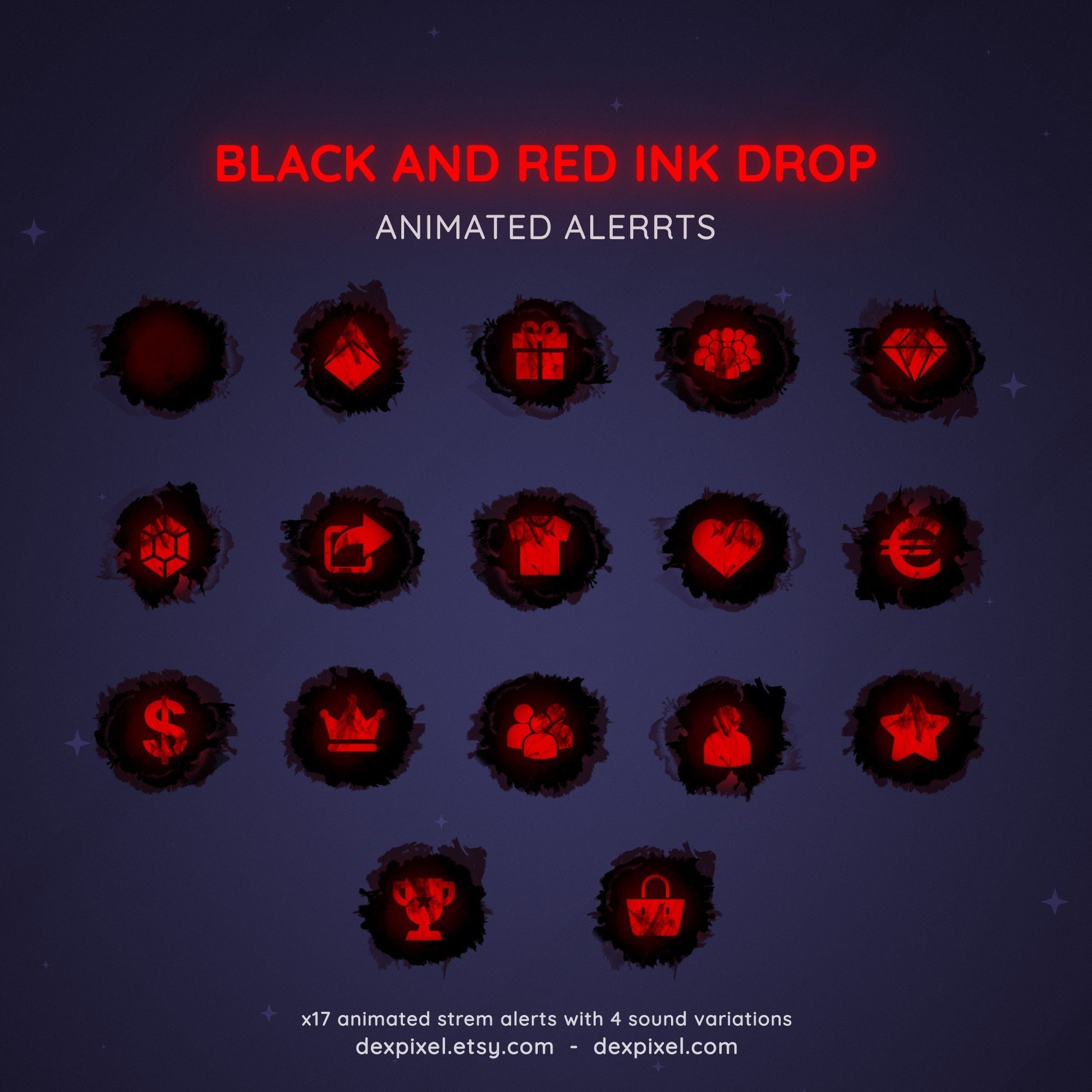 donation subsrciber ink drop twitch alerts animated
