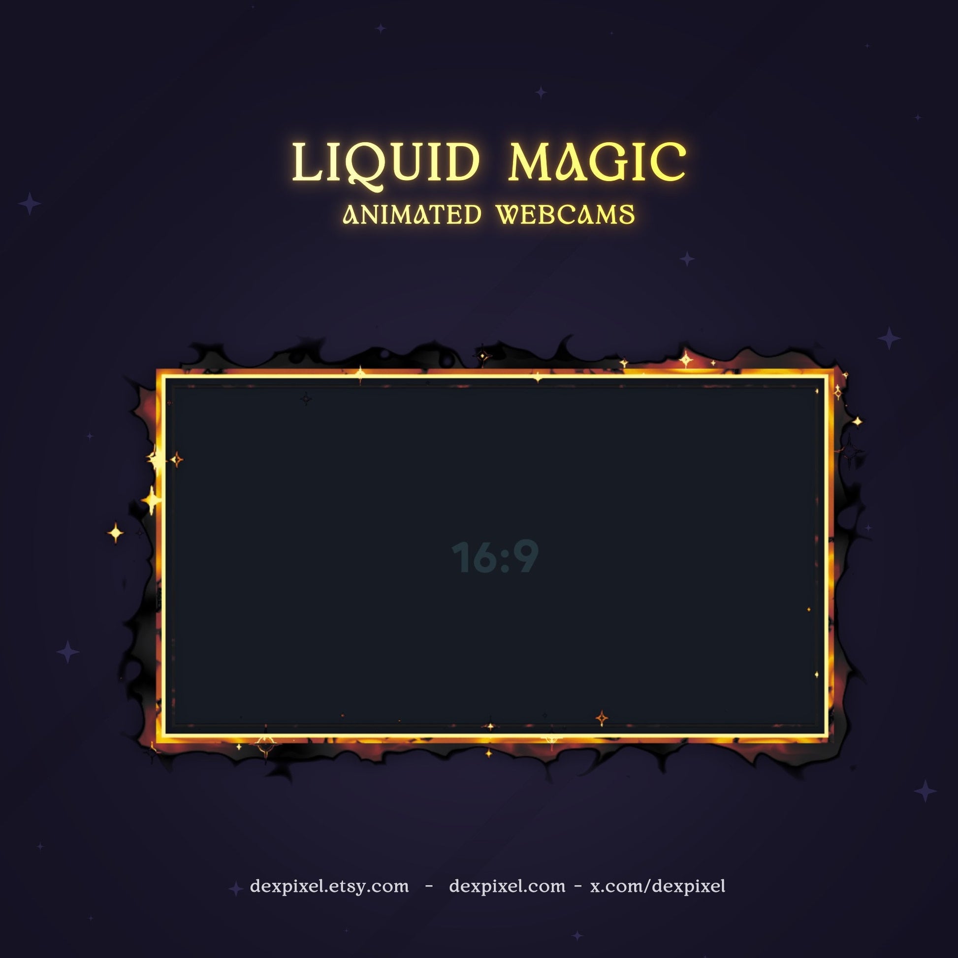 animated liquid magic stream webcam frame
