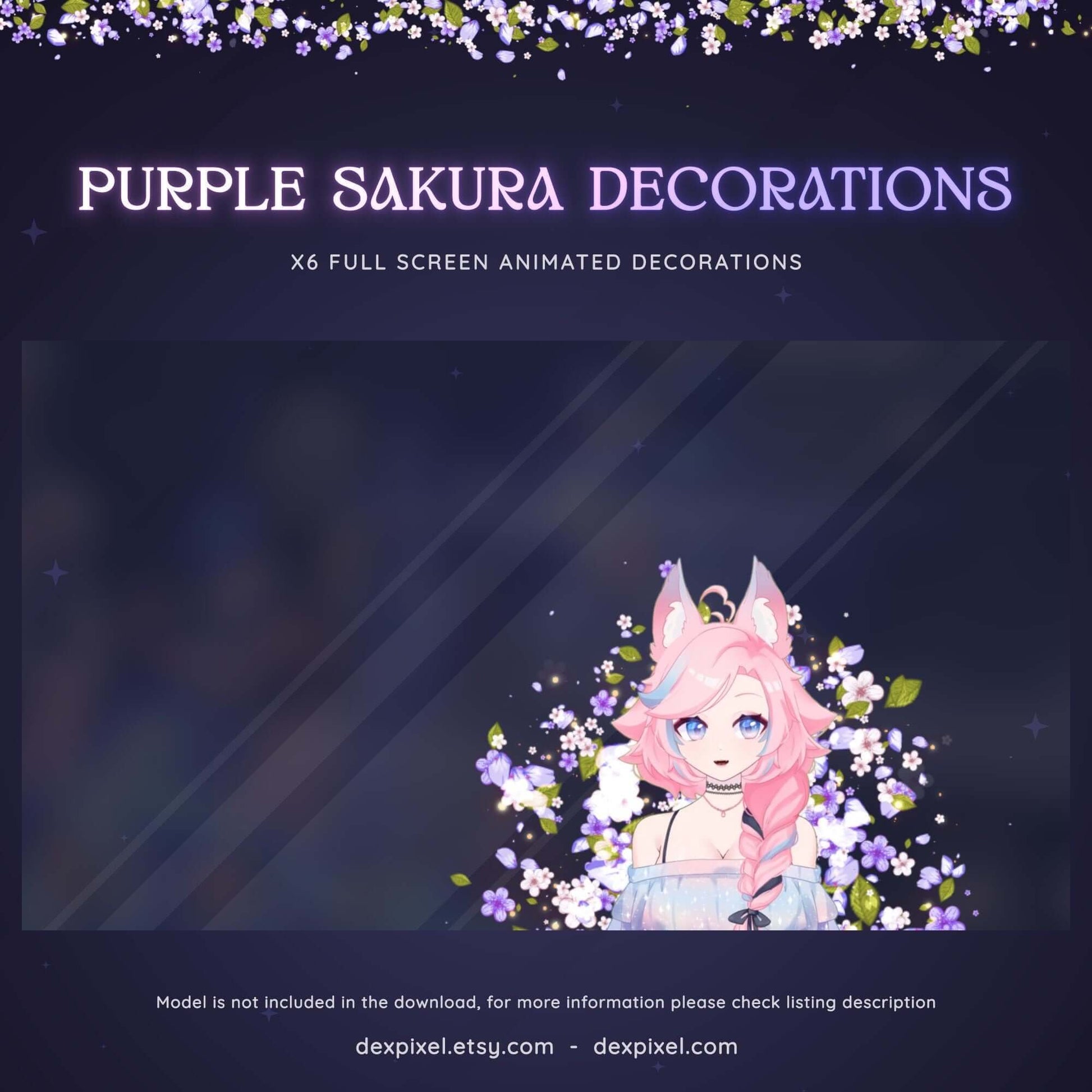 animated sakura deco decorations for vtuber
