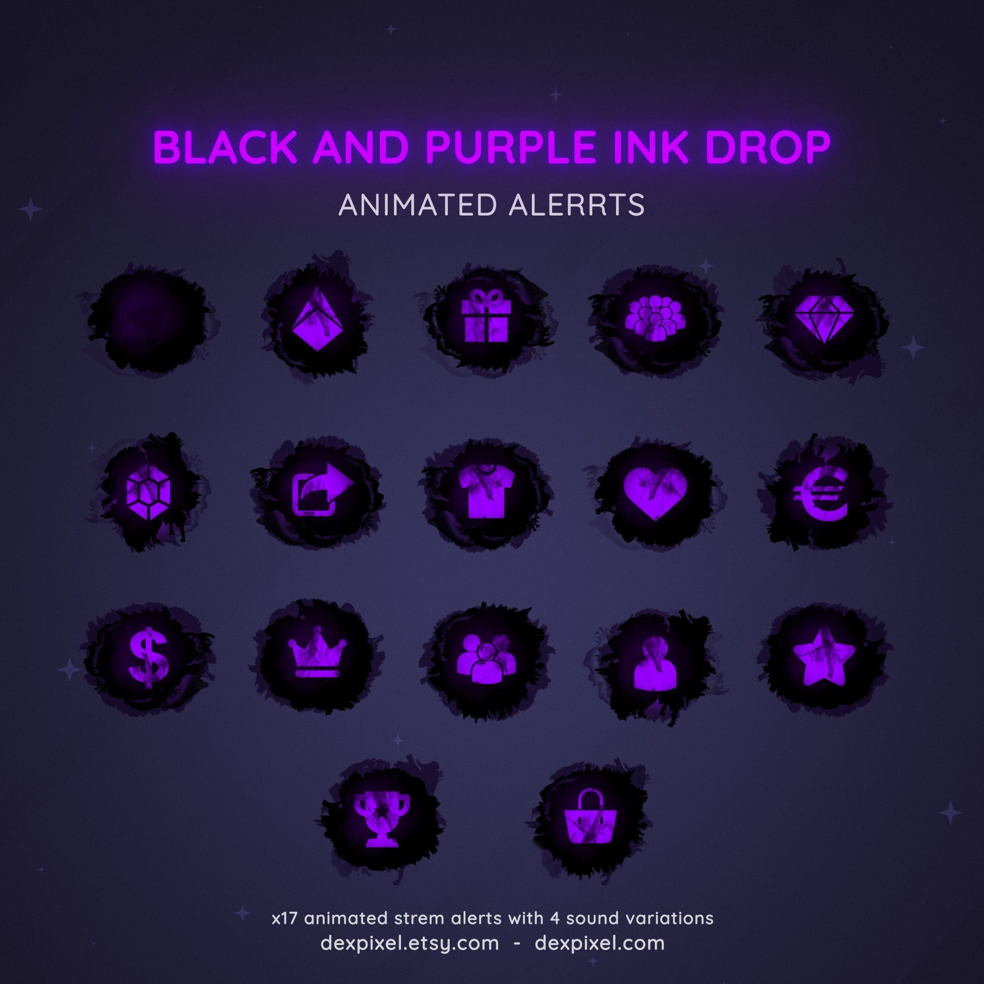 twitch notification alert black purple ink
