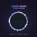 Animated Liquid Magic Webcam overlay with a circular frame and fluid blue and pink designs.