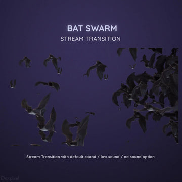 Silhouettes of bats flying in a swarm formation.