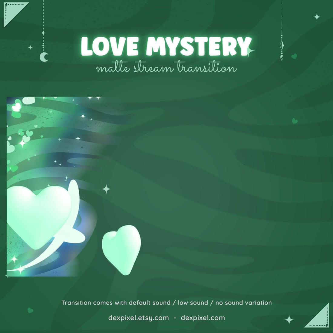 Animated pastel heart transition for streaming, perfect for adding charm and mystery to your Valentine's Day content.