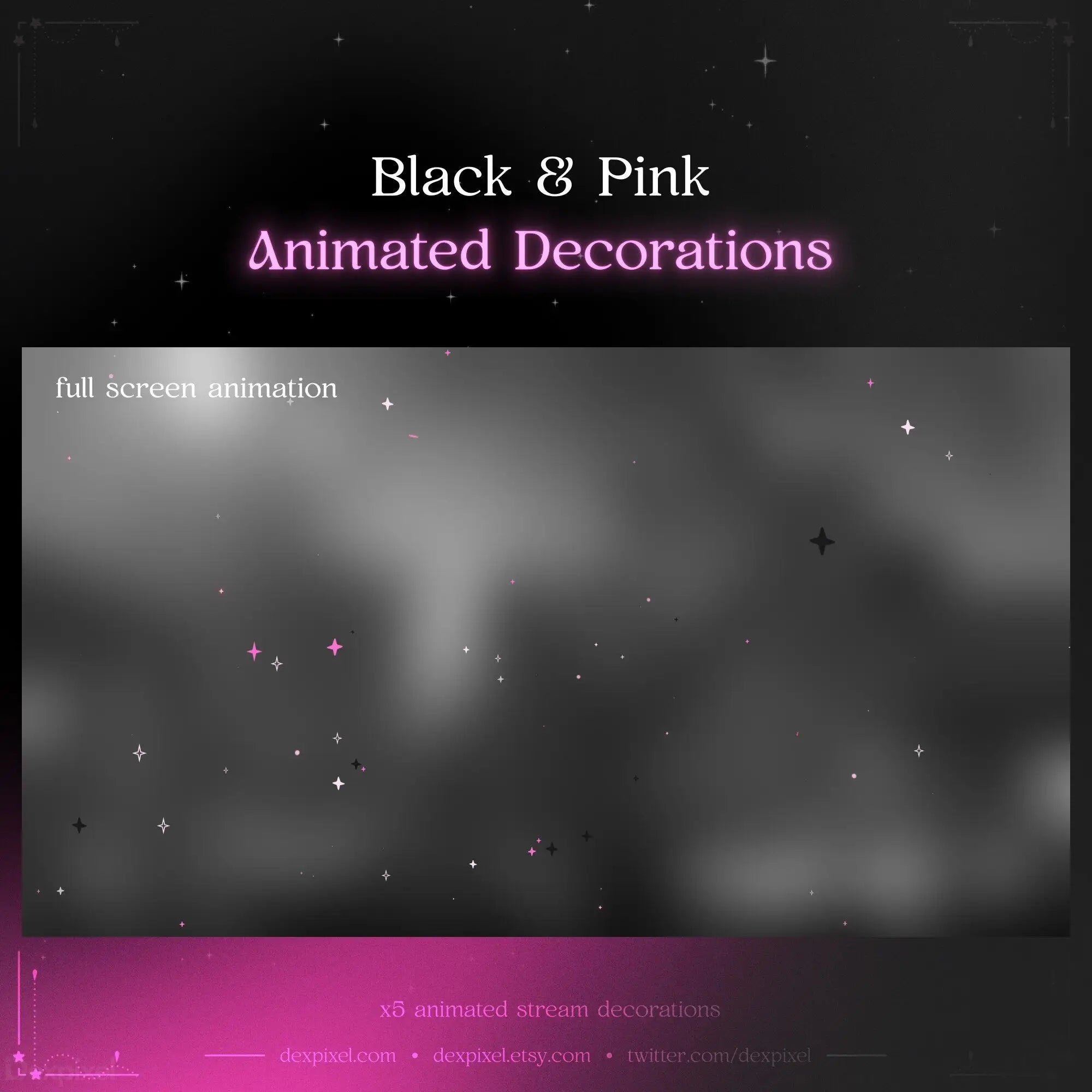 vtuber animated star decorations for twitch