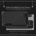 Dark themed VTuber scene overlay with anchor decorative elements and customizable frames.