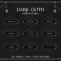 Dark gothic-themed Twitch stream panel set with decorative anchors and geometric designs.