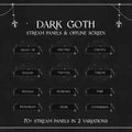 Dark gothic-themed Twitch stream panel menu layout with decorative chains and anchors.