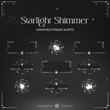 black white shimmer starlight animated alerts
