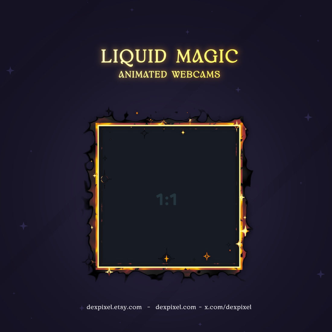 black gold liquid magic stream webcam frames