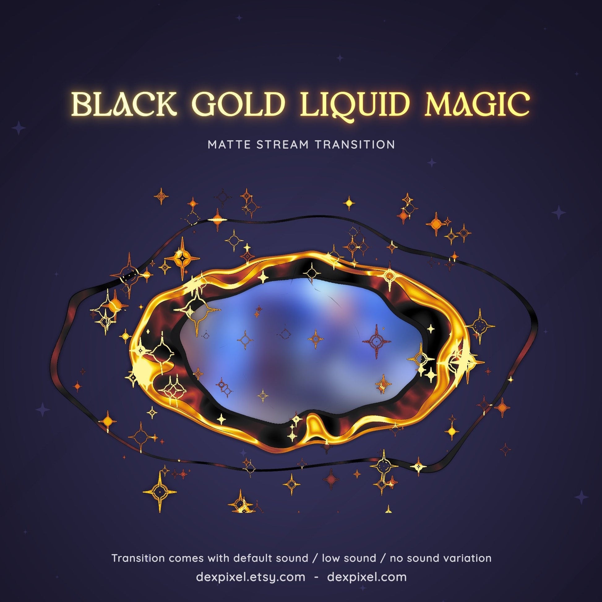 black gold liquid magic stream transition
