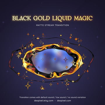 black gold liquid magic stream transition
