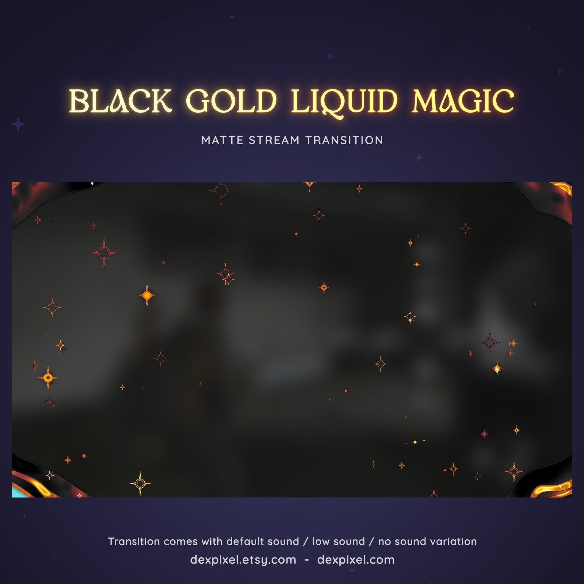 black gold liquid magic stream transition
