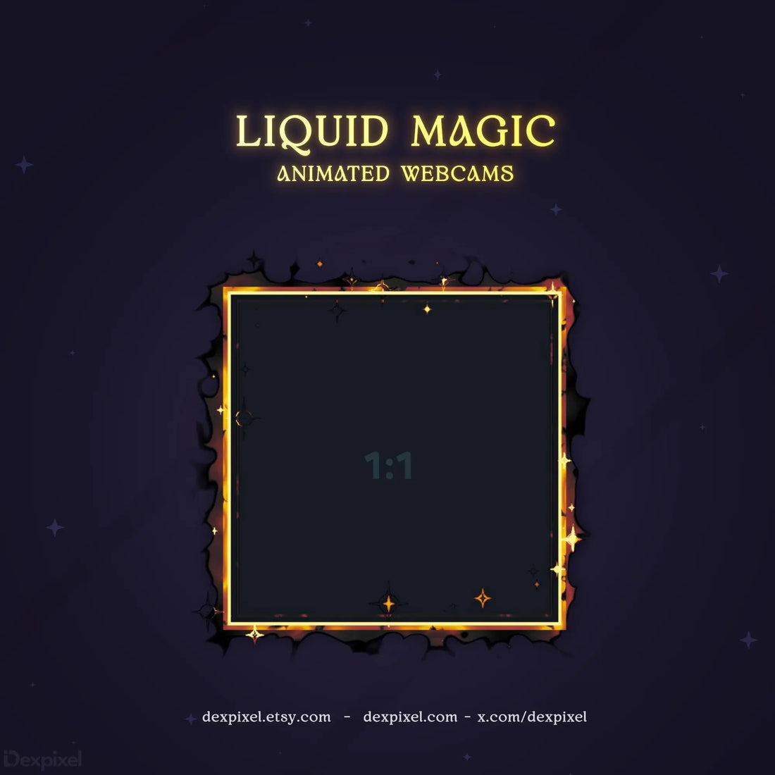 black gold liquid magic stream webcam frames