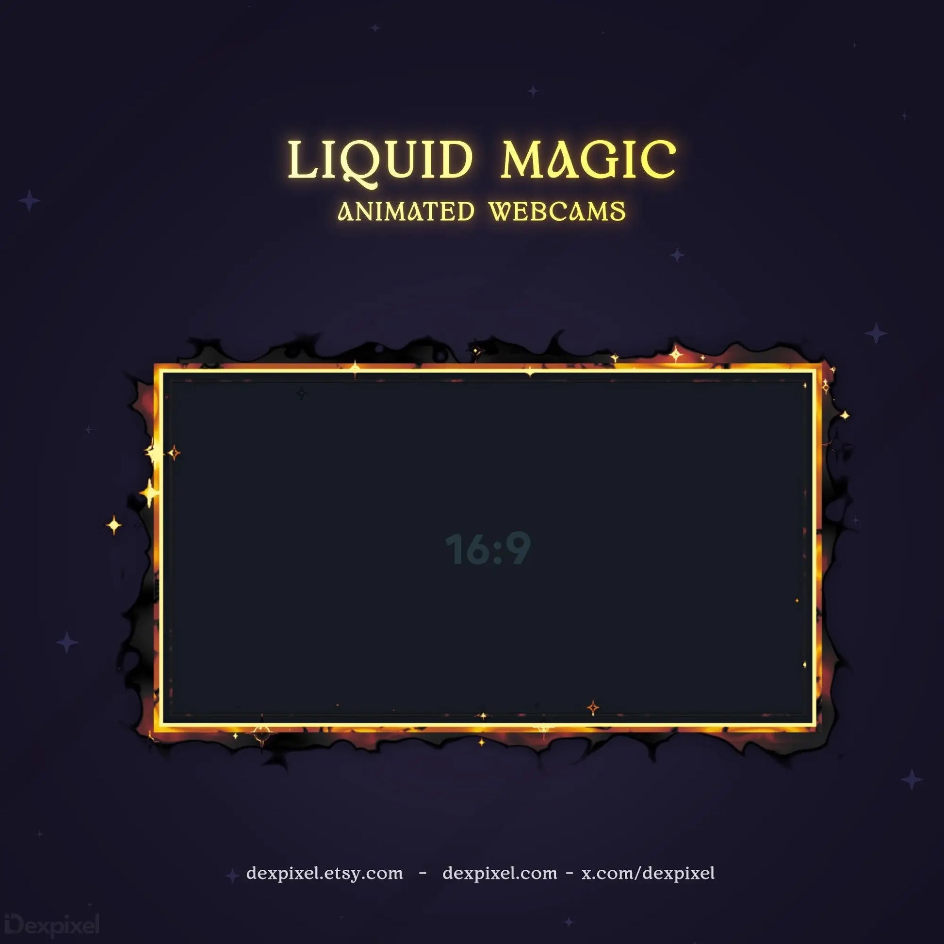 animated liquid magic stream webcam frame
