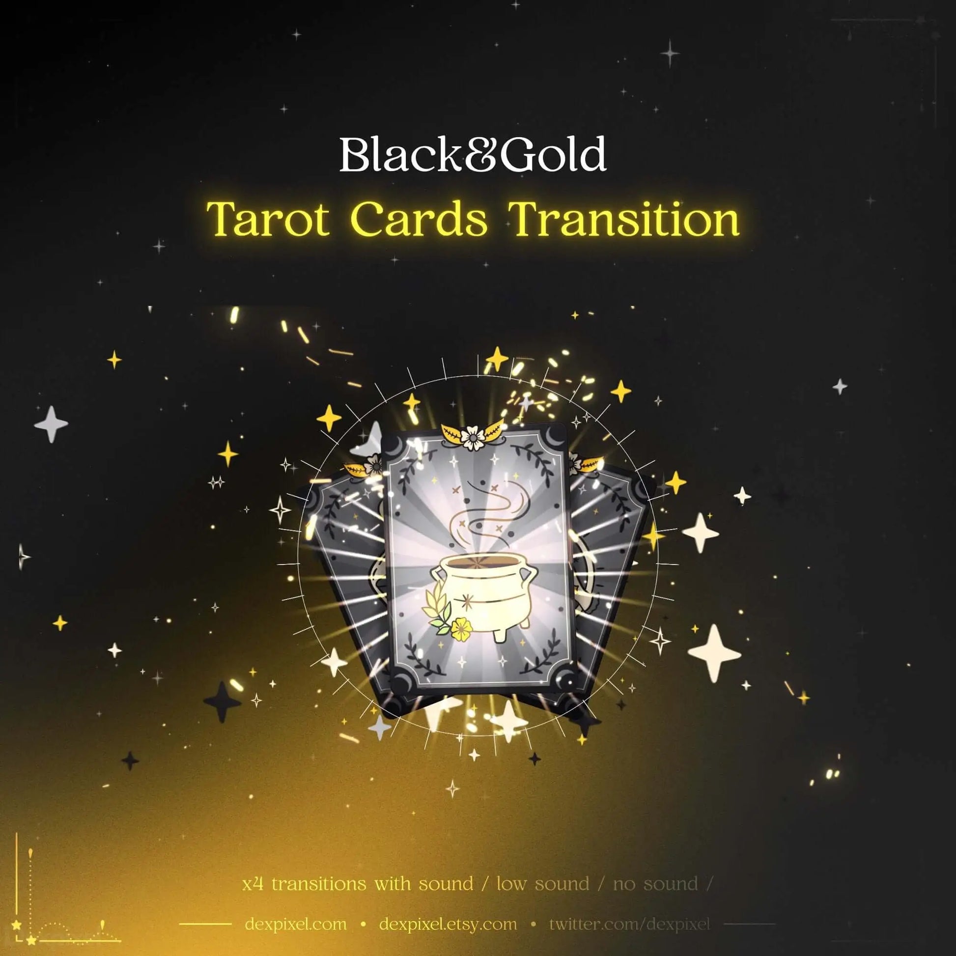 black gold tarot cards holographic transition