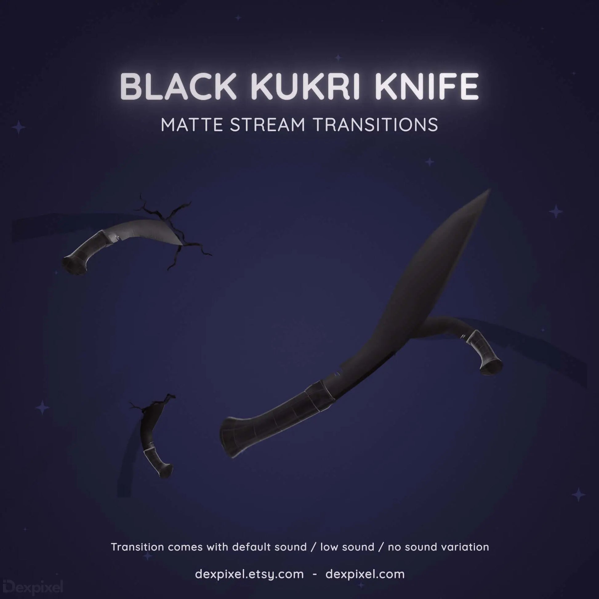 black kukri knives ninja matte stream transition
