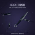 black kunai knives ninja matte stream transition
