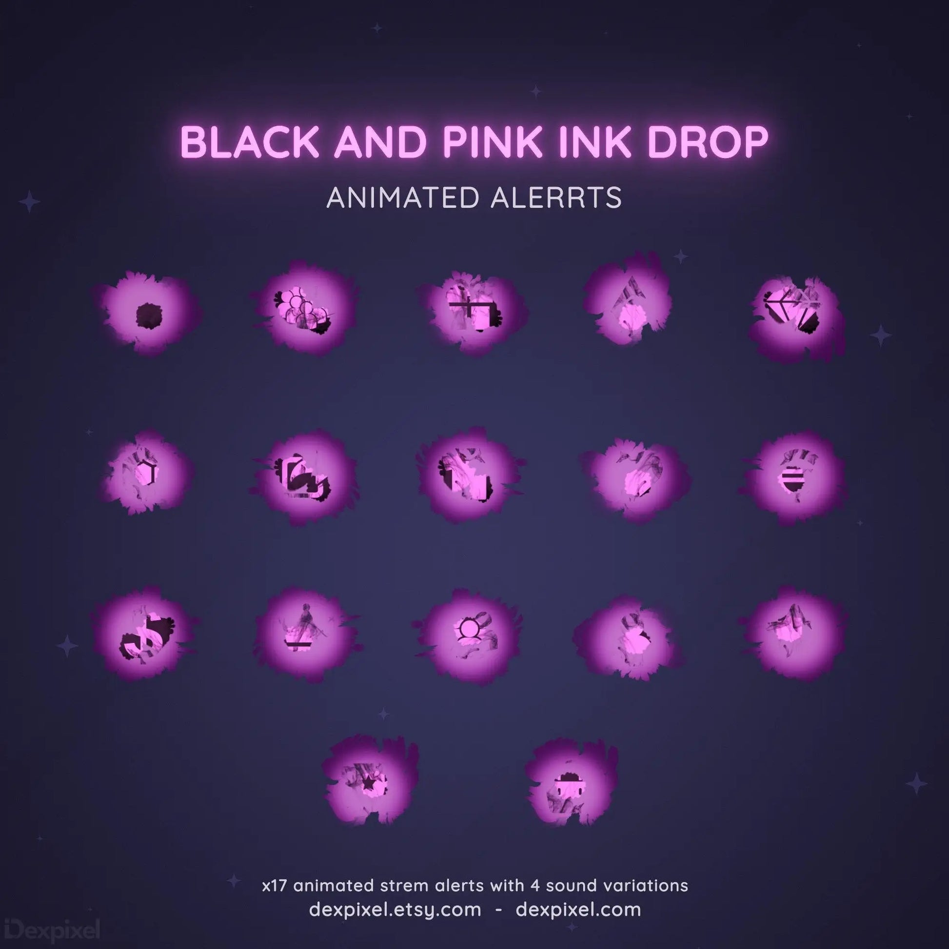 streamlabs black pink animated alerts
