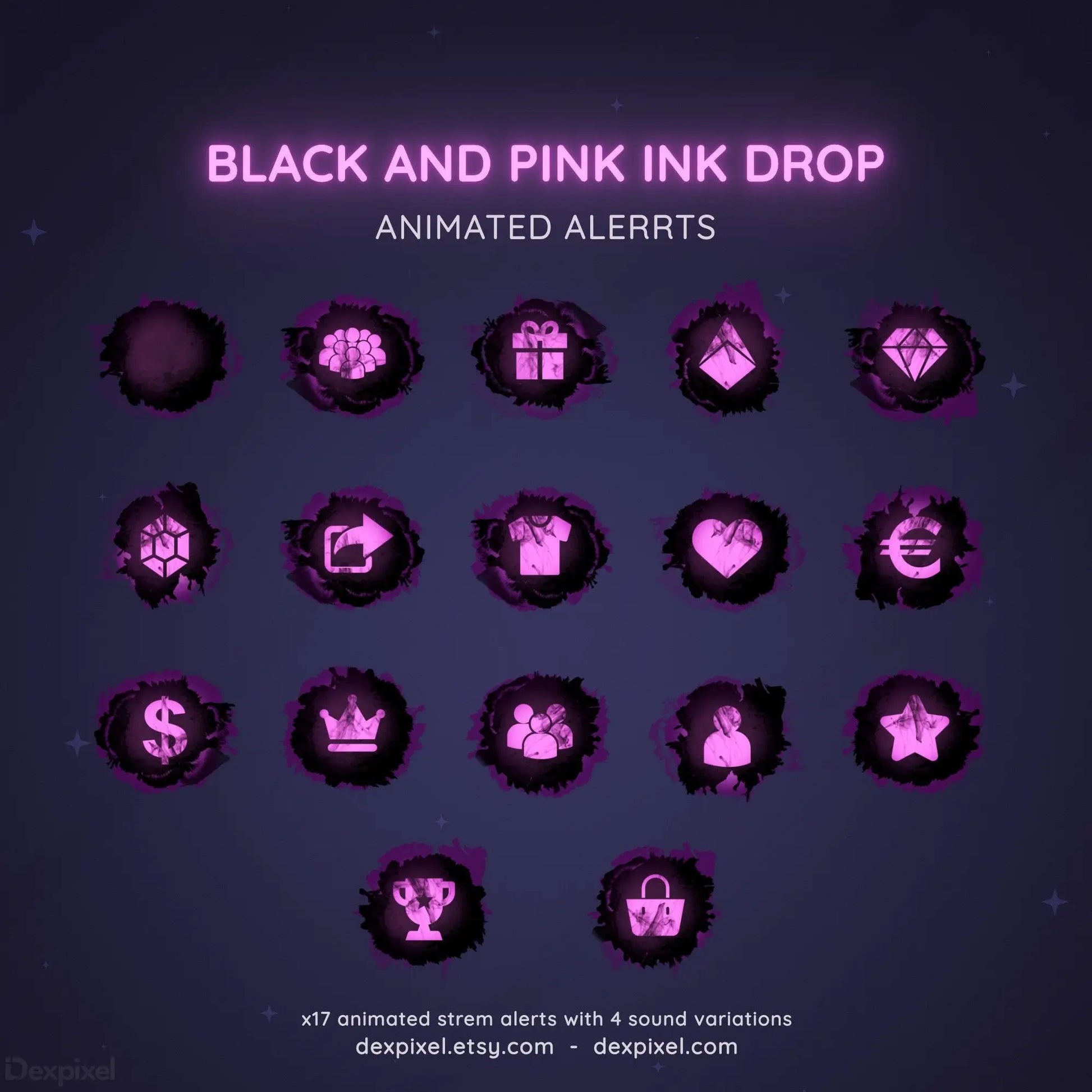 webm twitch alerts black pink ink drop
