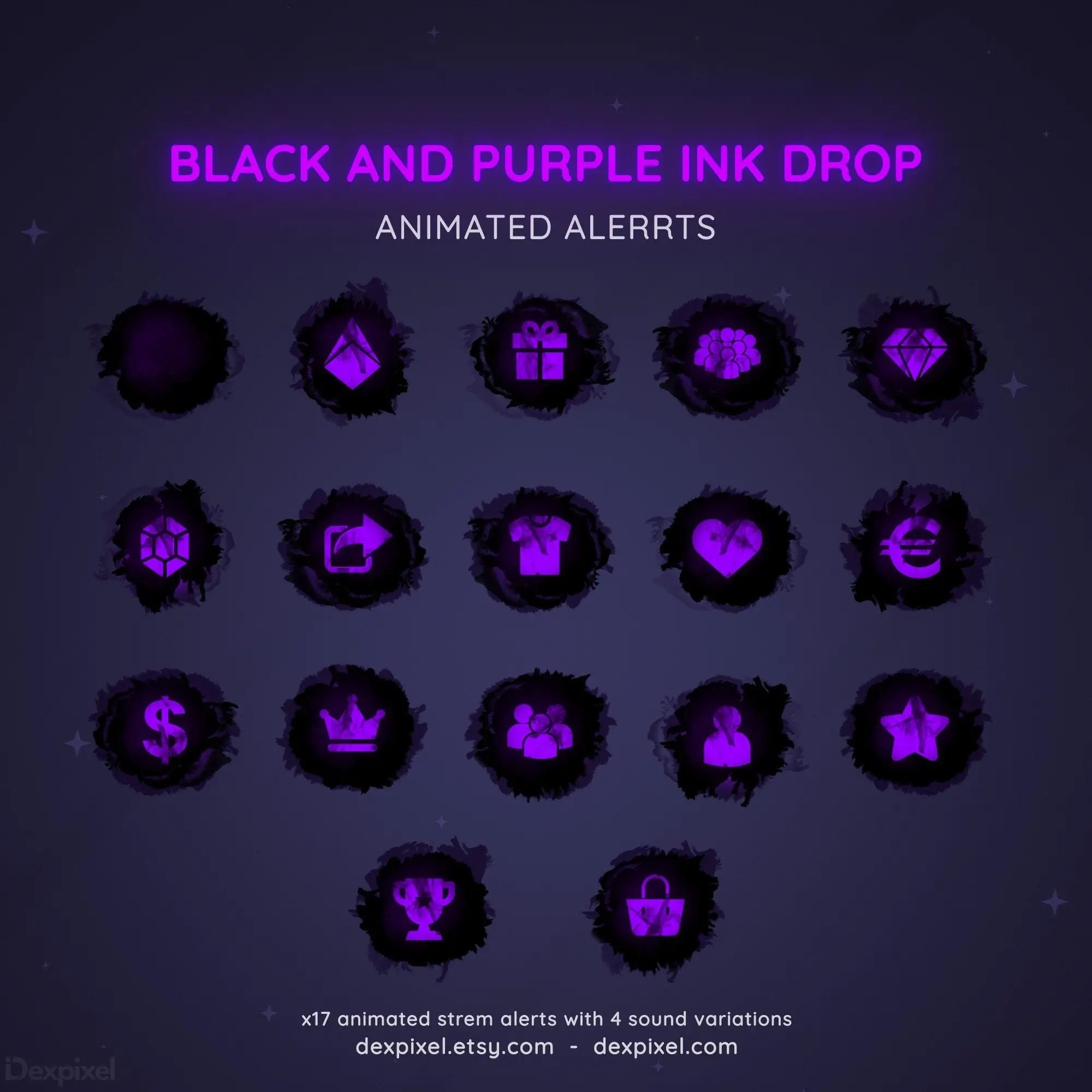 twitch notification alert black purple ink
