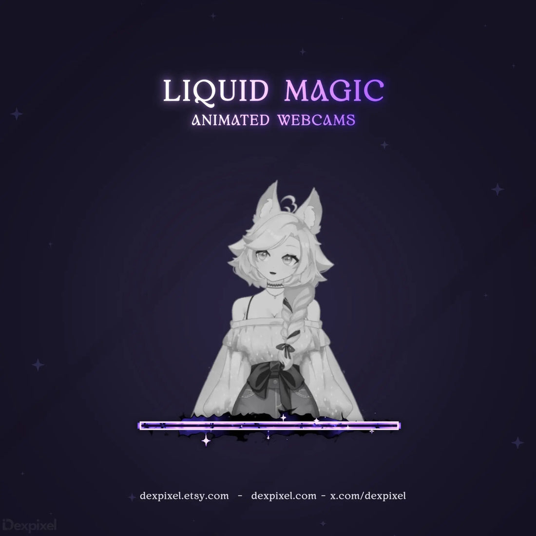 black purple cute animated liquid magic webcam