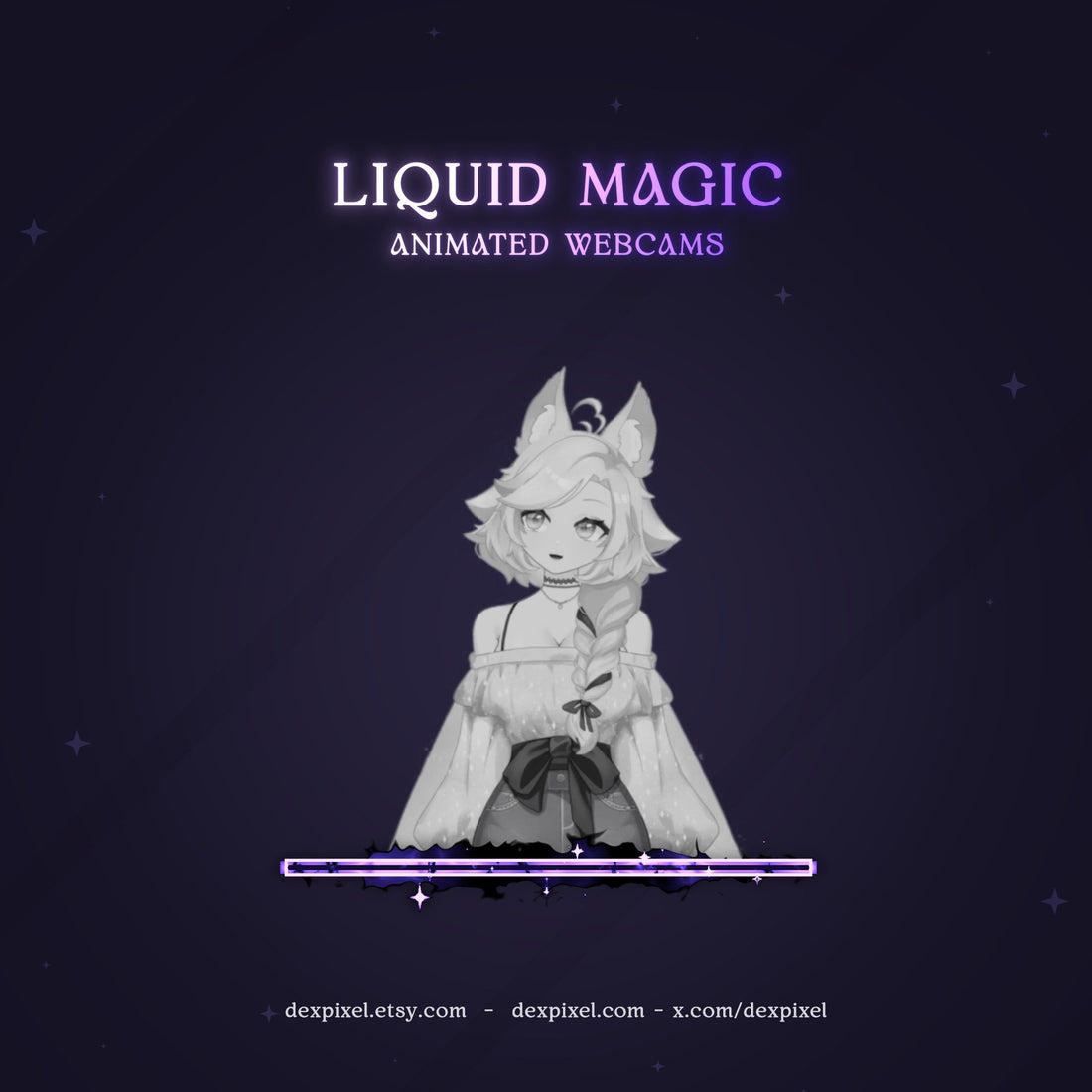 black purple cute animated liquid magic webcam