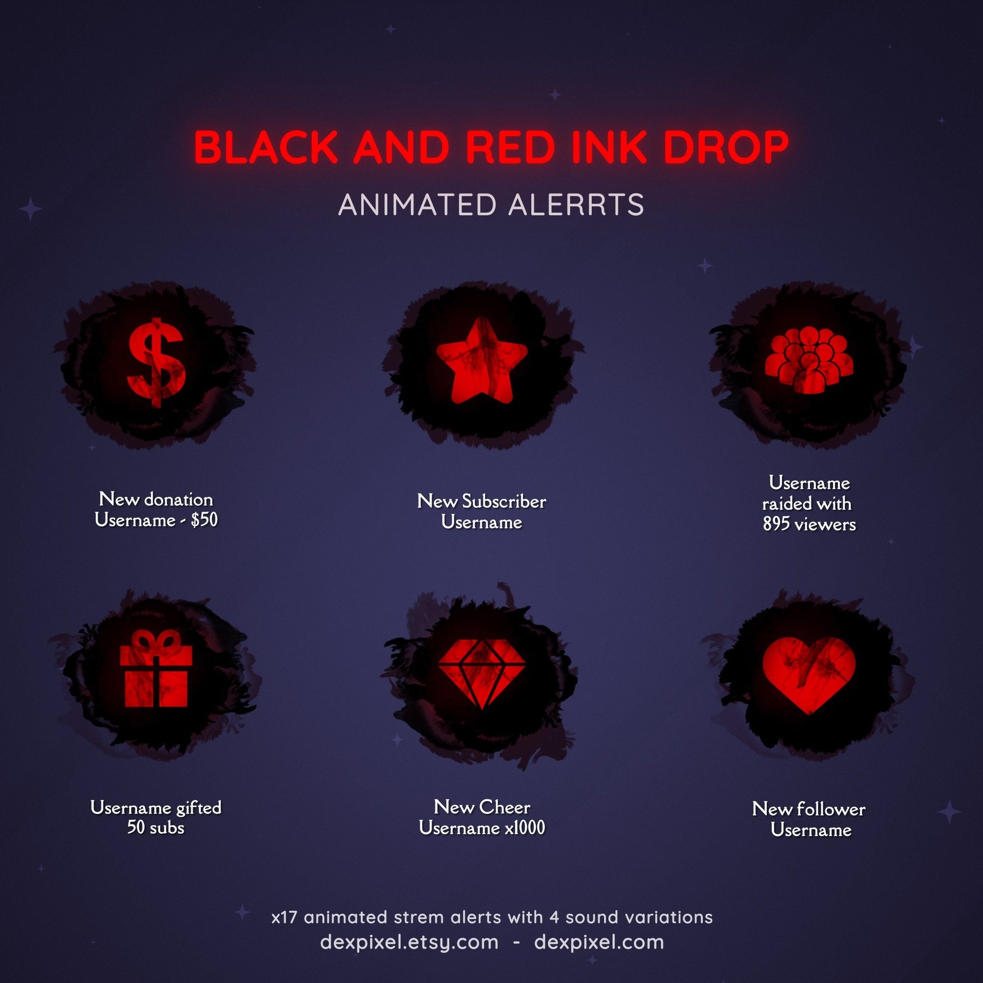 animated ink drop twitch stream alerts
