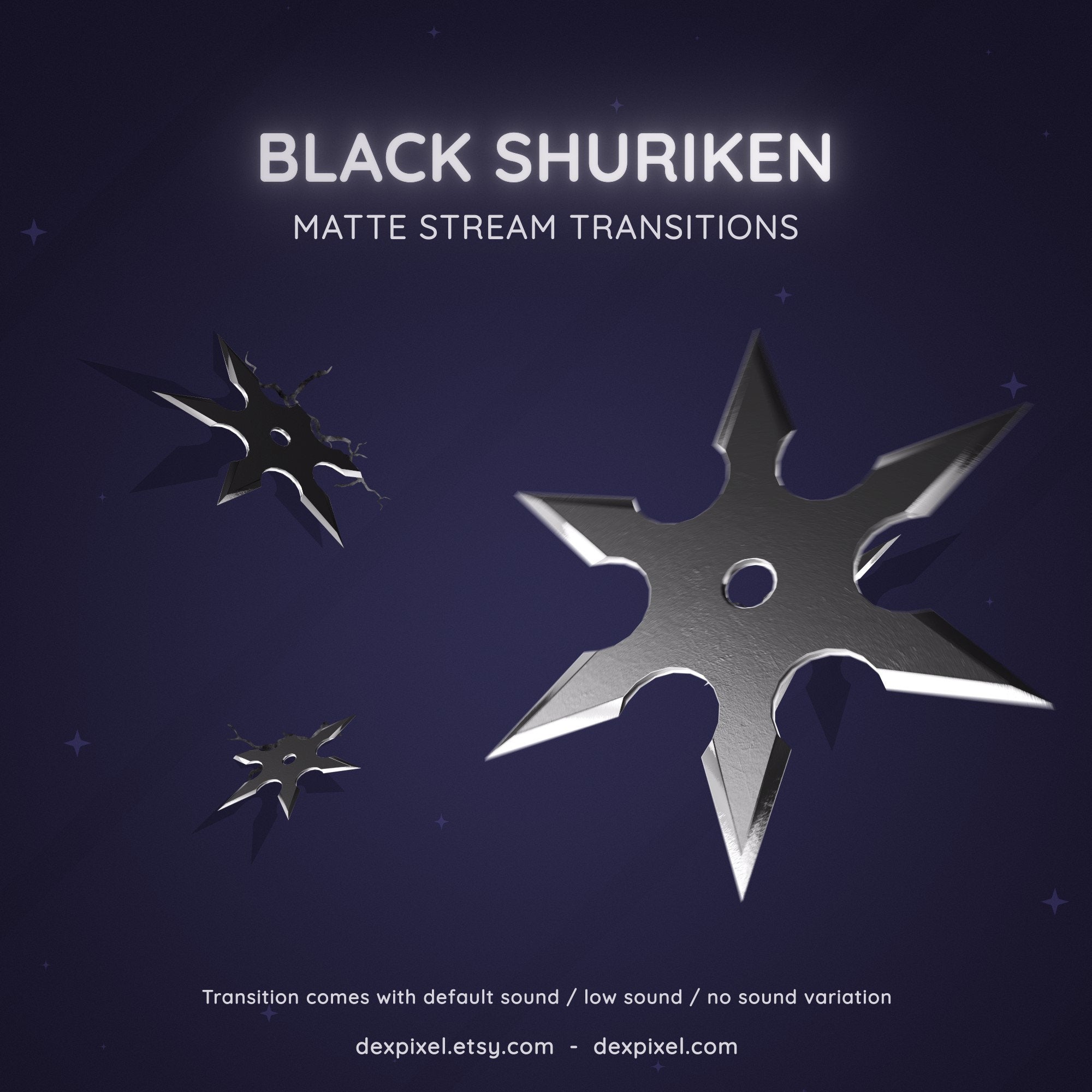 black shuriken ninja matte stream transition
